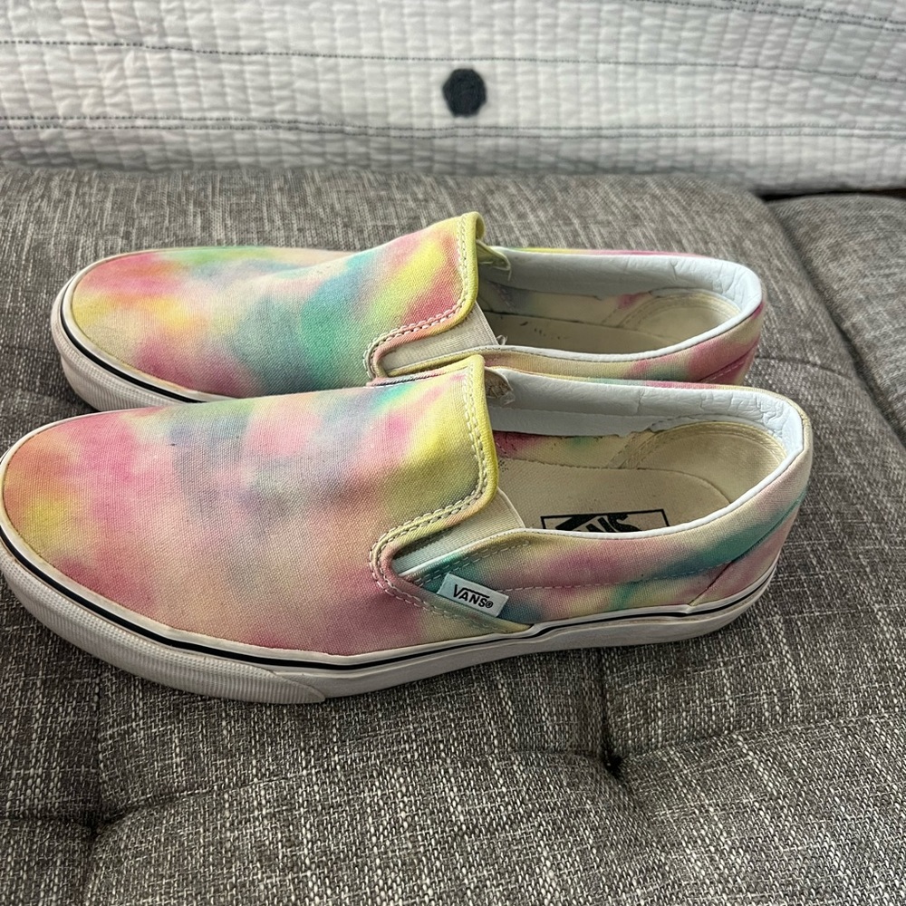 Custom Tie-Dye Vans, slip on style